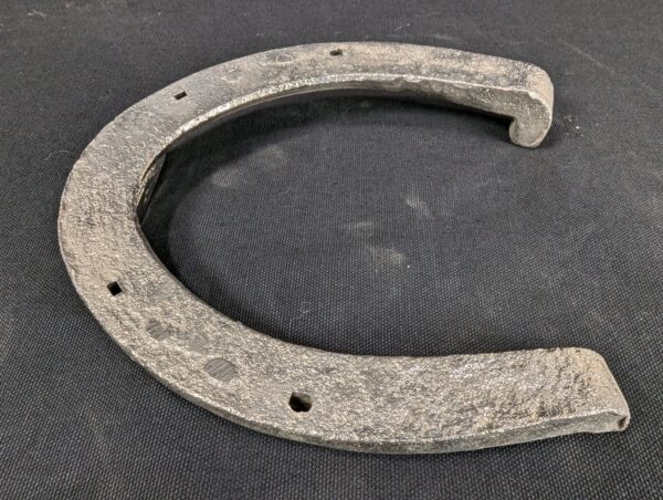 Set of Four Metal Horseshoes with Calks Equestrian Hardware Silver Tone Decor...