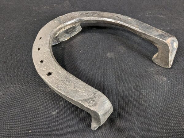 Set of Four Metal Horseshoes with Calks Equestrian Hardware Silver Tone Decor...