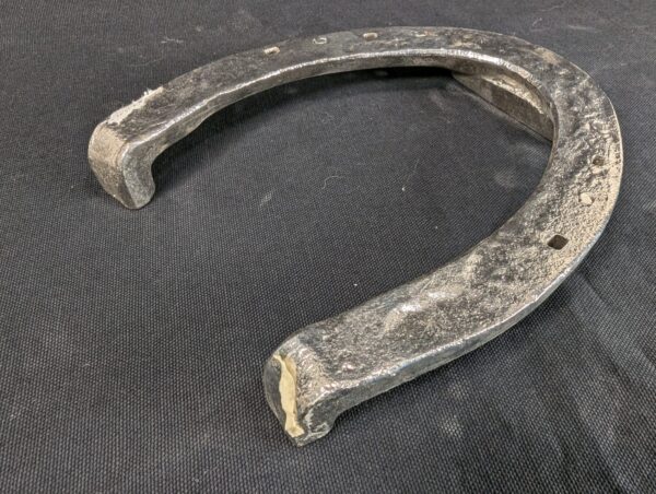 Set of Four Metal Horseshoes with Calks Equestrian Hardware Silver Tone Decor...