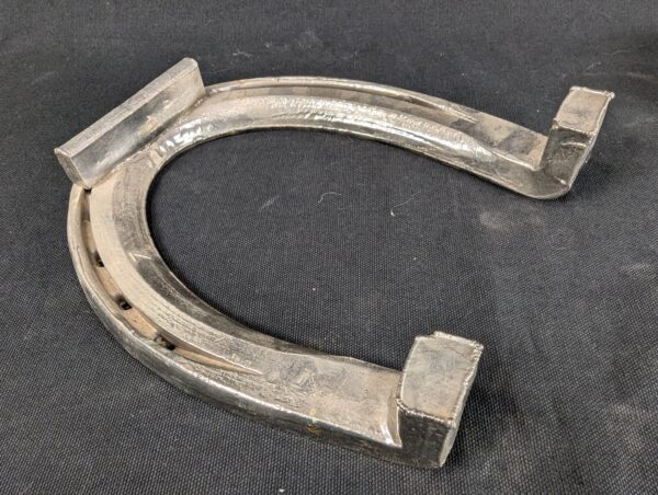 Set of Four Metal Horseshoes with Calks Equestrian Hardware Silver Tone Decor...
