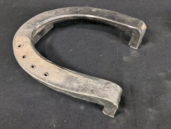 Set of Four Metal Horseshoes with Calks Equestrian Hardware Silver Tone Decor...