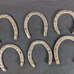 Set of 6 Diamond Metal Horseshoes Silver Grey Equestrian Hardware Decor