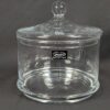 10-1622.jpg Watra Hand-Made Glass Canister with Lid Cylindrical Design Ball Finial Poland