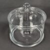 10-1623.jpg Watra Hand-Made Glass Canister with Lid Cylindrical Design Ball Finial Poland