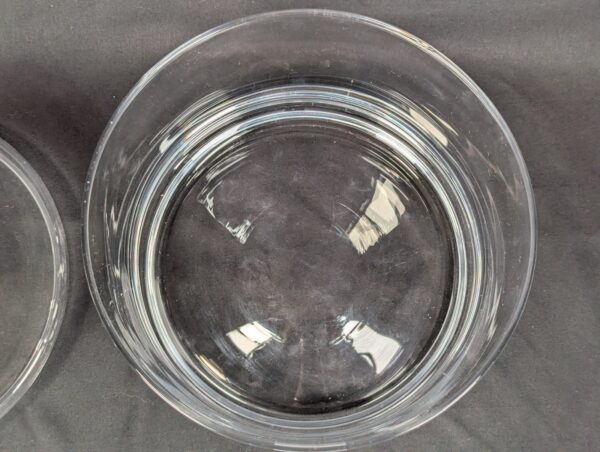 10-1625.jpg Watra Hand-Made Glass Canister with Lid Cylindrical Design Ball Finial Poland