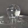 10-1626.jpg Watra Hand-Made Glass Canister with Lid Cylindrical Design Ball Finial Poland