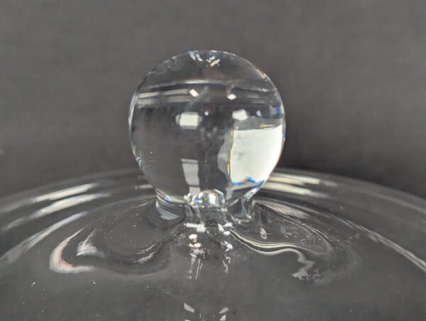 10-1626.jpg Watra Hand-Made Glass Canister with Lid Cylindrical Design Ball Finial Poland
