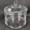 10-1627.jpg Watra Hand-Made Glass Canister with Lid Cylindrical Design Ball Finial Poland