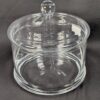 10-1628.jpg Watra Hand-Made Glass Canister with Lid Cylindrical Design Ball Finial Poland