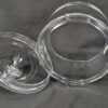 10-1629.jpg Watra Hand-Made Glass Canister with Lid Cylindrical Design Ball Finial Poland