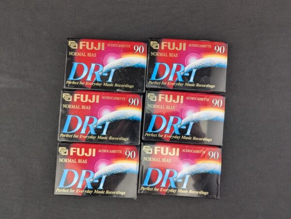 10-163.jpg 6 Fuji DR-I Normal Bias 90 Minute Blank Audio Cassette Tapes Type 1 New & Sealed