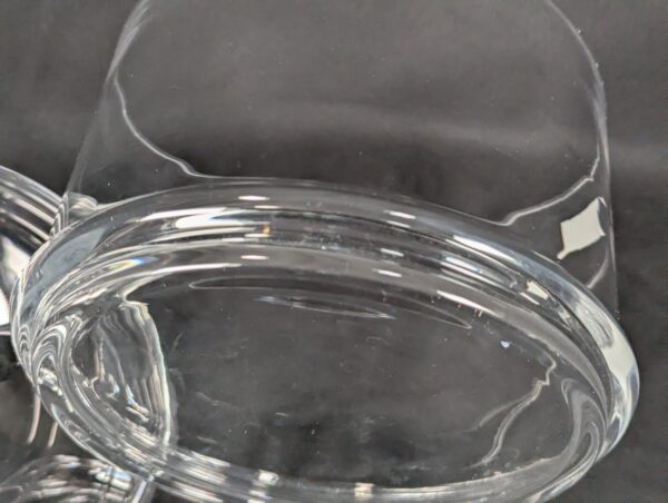 10-1630.jpg Watra Hand-Made Glass Canister with Lid Cylindrical Design Ball Finial Poland