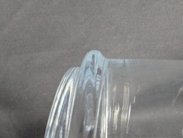 10-1631.jpg Watra Hand-Made Glass Canister with Lid Cylindrical Design Ball Finial Poland
