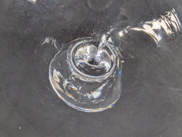 10-1632.jpg Watra Hand-Made Glass Canister with Lid Cylindrical Design Ball Finial Poland