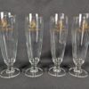 Set of 4 Budweiser Beer Pilsner Glasses 12 oz. Gold Trim Logo Clydesdale Head