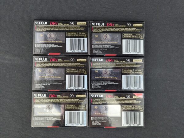 10-164.jpg 6 Fuji DR-I Normal Bias 90 Minute Blank Audio Cassette Tapes Type 1 New & Sealed