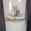 Set of 4 Budweiser Beer Pilsner Glasses 12 oz. Gold Trim Logo Clydesdale Head