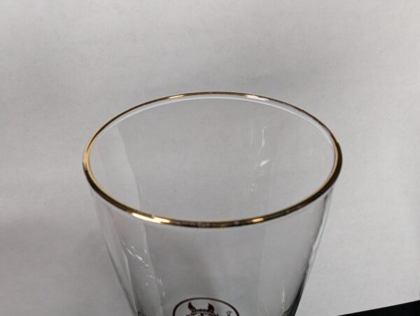 Set of 4 Budweiser Beer Pilsner Glasses 12 oz. Gold Trim Logo Clydesdale Head
