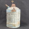 Vintage Nesco Metal Oil Can Mid-Century Blue Silver Industrial Decor Tool Col...