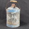 Vintage Nesco Metal Oil Can Mid-Century Blue Silver Industrial Decor Tool Col...