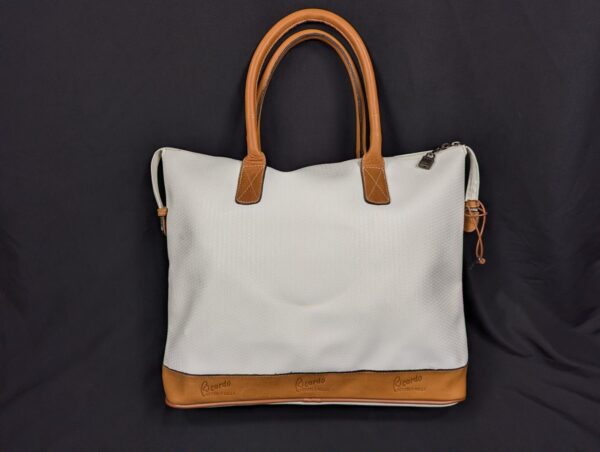 Vintage Ricardo Beverly Hills Signature Collection Tote Bag 4919 White Vinyl