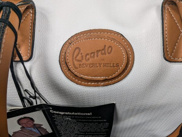 Vintage Ricardo Beverly Hills Signature Collection Tote Bag 4919 White Vinyl