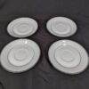 Simplicity Fine China Saucers White with Silver Rim Mid-Century Modern 6 Inch