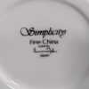 Simplicity Fine China Saucers White with Silver Rim Mid-Century Modern 6 Inch