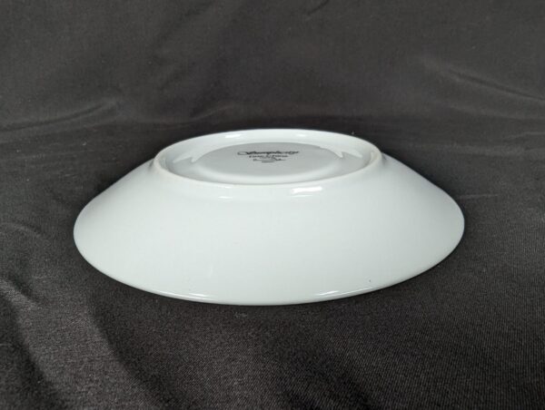 Simplicity Fine China Saucers White with Silver Rim Mid-Century Modern 6 Inch