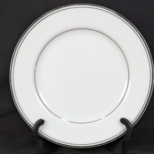 Simplicity Fine China 7.5 Salad Plate White Porcelain Platinum Rim Single Set