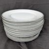 Simplicity Fine China Bread and Butter Plates White Porcelain Platinum Trim 6.25