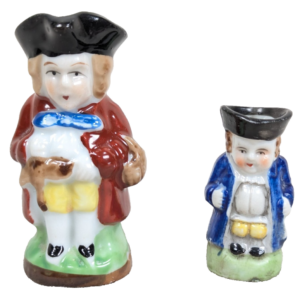 10-18.png Occupied Japan Toby Jugs Set 2 Miniature Vintage Hand-Painted Ceramic Creamers