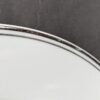 Simplicity Fine China Dinner Plates Minimalist White Silver Rim Japan 10.25 Inch