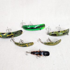 10-2087.jpg Vintage Yakima Worden Flatfish Style Lure Lot of 6 T55 T50 T25 U20 Pike Muskie