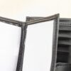 Modern Black Trifold Wallet RFID Blocking Bonded Leather PVC Interior Multi Slot