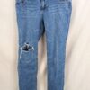 Paris Blues Distressed Denim Jeans Medium Wash 5-Pocket Frayed Hem Style JR 17
