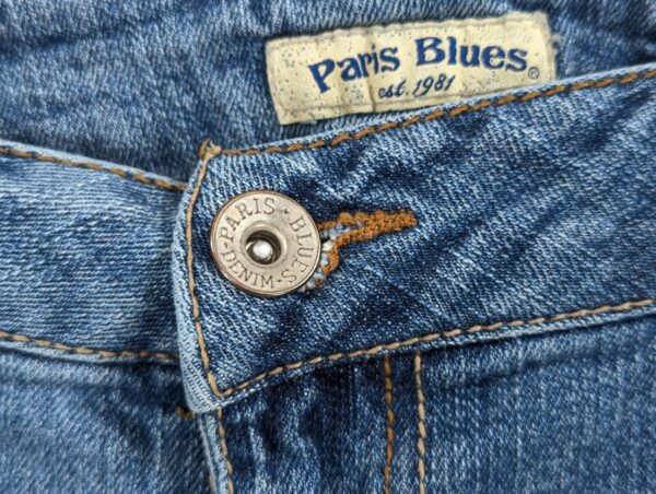Paris Blues Distressed Denim Jeans Medium Wash 5-Pocket Frayed Hem Style JR 17