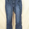 10-2122.jpg Lee Slender Secret Women's Dark Wash Denim Jeans Lower Waist Embroidered Pockets