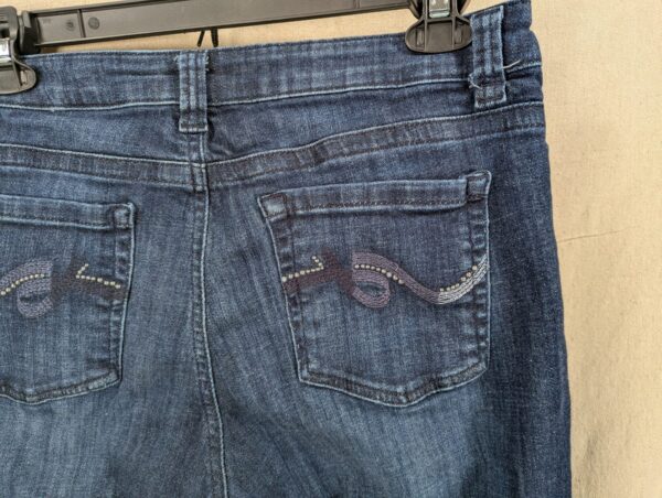 10-2124.jpg Lee Slender Secret Women's Dark Wash Denim Jeans Lower Waist Embroidered Pockets