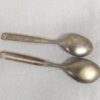 Vintage Siam Flatware Serving Set Asian Thai Nickel Bronze Brass Wood Handle 60s