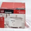 NOS Chefmate 1.5 Quart (1.4 L) Round White Slow Cooker w/ Lid &3 Heat Settings