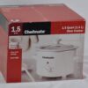 NOS Chefmate 1.5 Quart (1.4 L) Round White Slow Cooker w/ Lid &3 Heat Settings