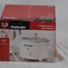 NOS Chefmate 1.5 Quart (1.4 L) Round White Slow Cooker w/ Lid &3 Heat Settings