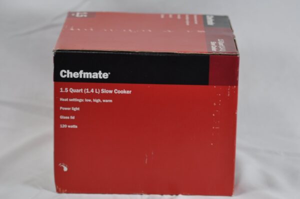 NOS Chefmate 1.5 Quart (1.4 L) Round White Slow Cooker w/ Lid &3 Heat Settings