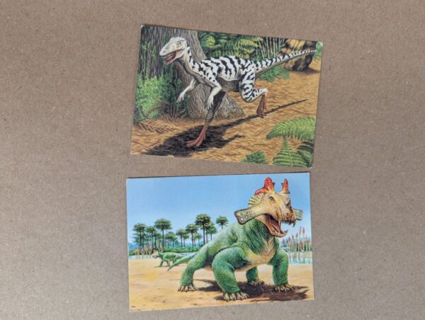 1991 DinoCardz Trading Cards #34 Staurikosaurus and #42 Estemmenosuchus Set of 2