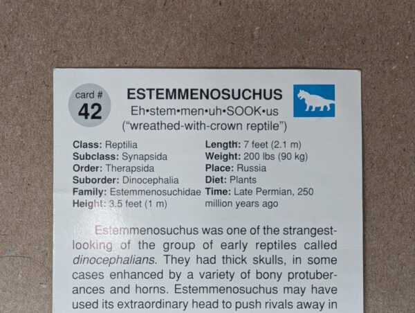 1991 DinoCardz Trading Cards #34 Staurikosaurus and #42 Estemmenosuchus Set of 2