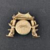 Marvella Japanese Pagoda Jade Gold Tone Brooch Costume Jewelry Unsigned Faux