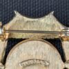 Marvella Japanese Pagoda Jade Gold Tone Brooch Costume Jewelry Unsigned Faux