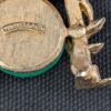 Marvella Japanese Pagoda Jade Gold Tone Brooch Costume Jewelry Unsigned Faux
