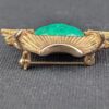 Marvella Japanese Pagoda Jade Gold Tone Brooch Costume Jewelry Unsigned Faux